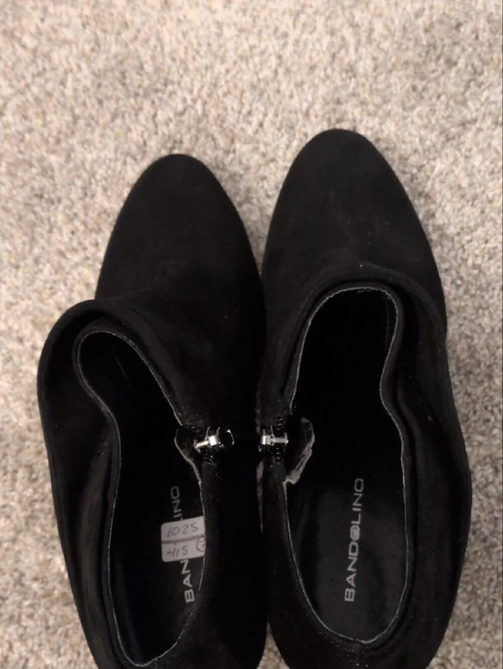 Bandalino Black Women's Suede Ankle Booties with Fold-Over Cuff
